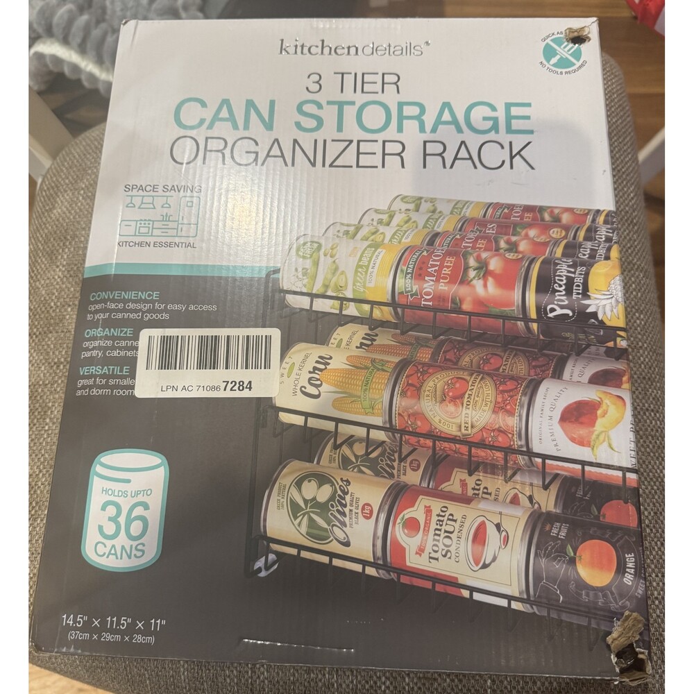 Can Rack Organizer 3 Tier Stackable Can Storage Rack New Kitchendetails